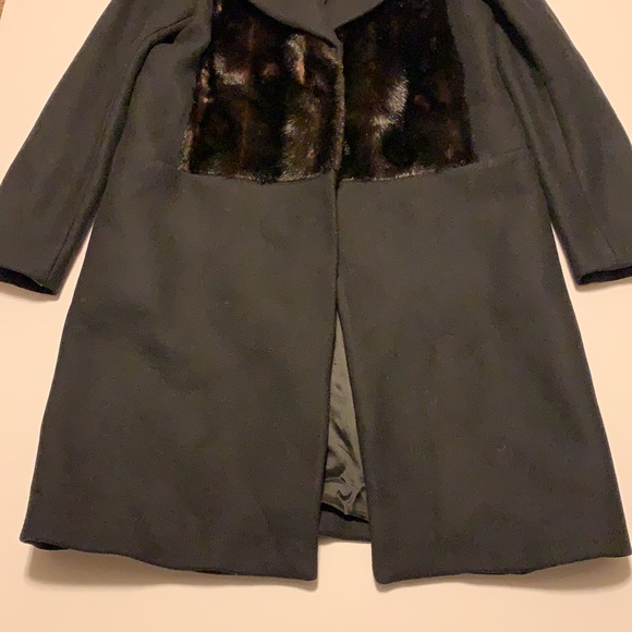 Zara Black Winter Coat with Faux Fur Panel - Women’s Size Small - Picture 4 of 6